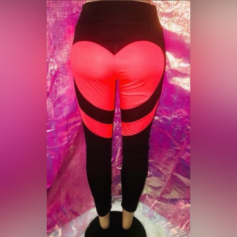 Neon colored heart shaped leggings